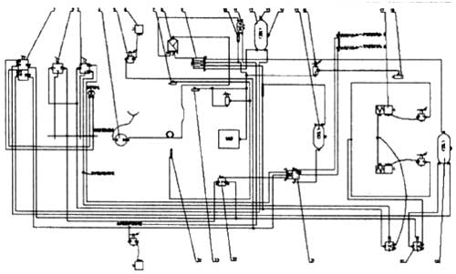 Принципиальная схема тормозной системы 4x2 Howo